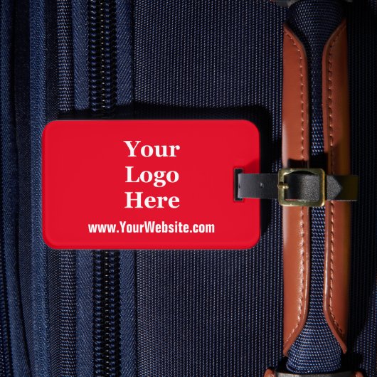 Business Logo Website Helder Rood en Wit Bagagelabel (Voorkant Insitu 4)
