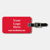 Business Logo Website Helder Rood en Wit Bagagelabel (Voorkant horizontaal)