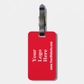 Business Logo Website Helder Rood en Wit Bagagelabel (Achterkant verticaal)