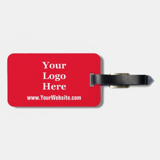 Business Logo Website Helder Rood en Wit Bagagelabel (Achterkant horizontaal)