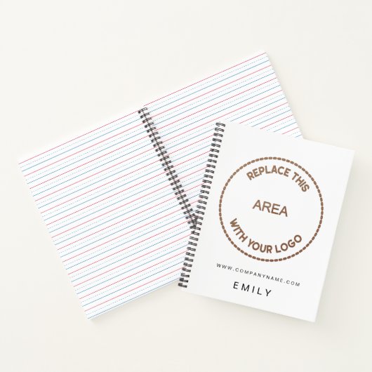 Business Logo Website Naam Wit Notitieboek (Binnen)