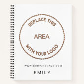 Business Logo Website Naam Wit Notitieboek (Voorkant)