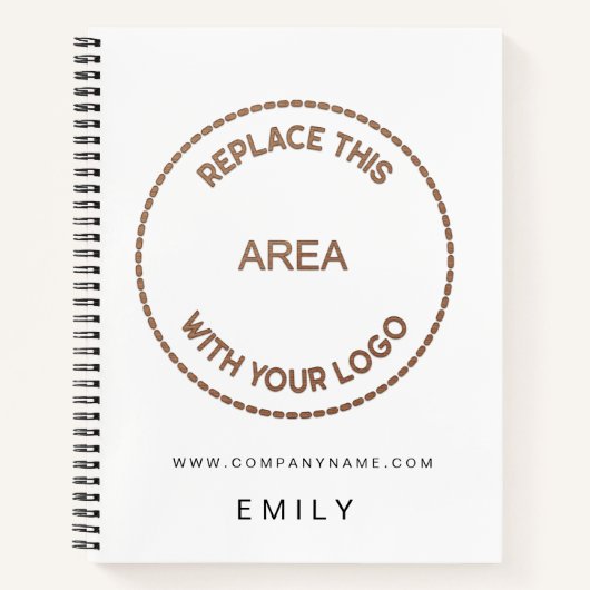 Business Logo Website Naam Wit Notitieboek (Voorkant)