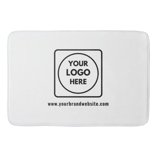 Business Logo & Website Name Branding Bath Mat (Voorkant)