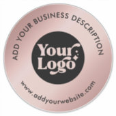 Business Logo Website Roos Gold Car Window Decal Sticker (Voorkant)