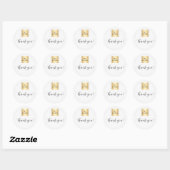 Business logo white, eenvoudig bedankt ronde sticker (Vel)