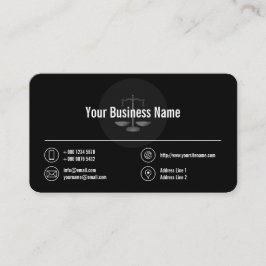 Business Logo White Icons Classy Black Visitekaartje