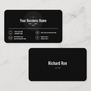 Business Logo White Icons Classy Black Visitekaartje