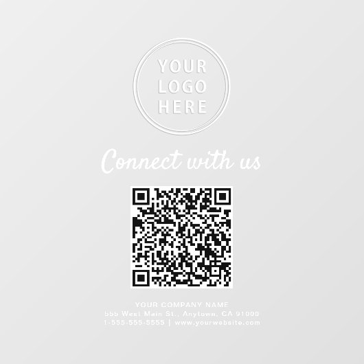Business Logo White Lettering Create Your QR Code  Raamsticker (Vel)
