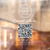 Business Logo White Lettering Create Your QR Code Raamsticker (Vel 2)