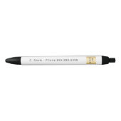 Business logo white name phone zwarte inkt pen (Voorkant)