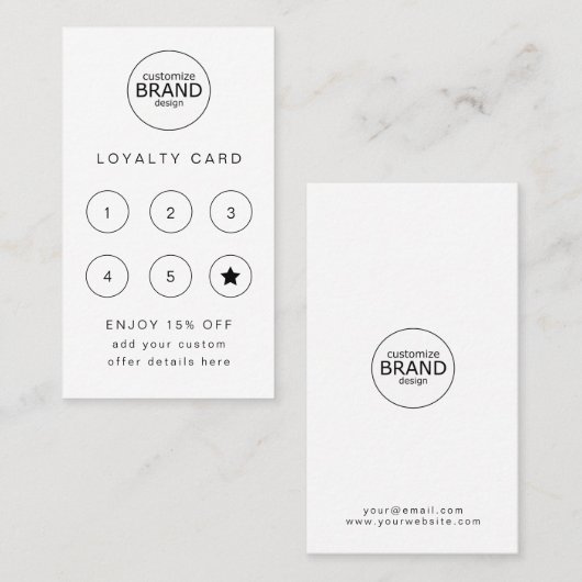 Business Logo White Professional-logo Klantenkaartje (Voorkant / Achterkant)