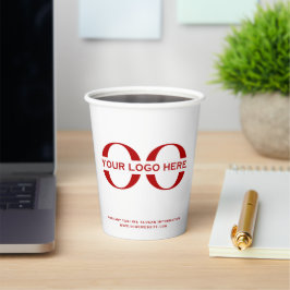 Business Logo White Red Papieren Bekers