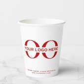 Business Logo White Red Papieren Bekers (Voorkant)