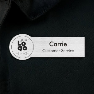 Business Logo White Wood Medewerker Naam Tag