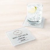 Business Logo WiFi Details Workspace Decor Glazen Onderzetter (Schuin)