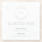 Business Logo WiFi Details Workspace Decor Glazen Onderzetter (Achterkant)