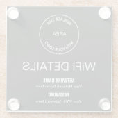 Business Logo WiFi Details Workspace Decor zwart Glazen Onderzetter (Achterkant)