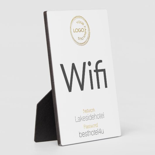 Business Logo WiFi-netwerkwachtwoord wit Fotoplaat (Zijkant)