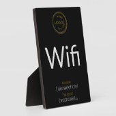 Business Logo Wifi Network Password Black Fotoplaat (Zijkant)