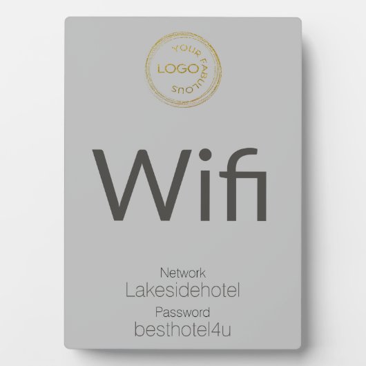 Business Logo Wifi Network Password Gray Fotoplaat (voorkant)