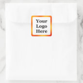 Business Logo Wit en Oranje Gradient Sjabloon Vierkante Sticker (Tas)