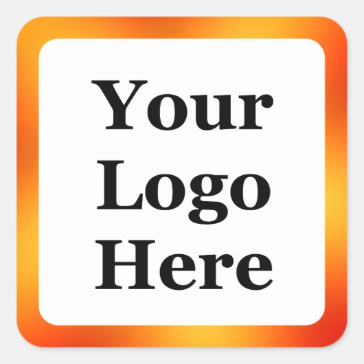 Business Logo Wit en Oranje Gradient Sjabloon Vierkante Sticker (Voorkant)