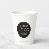 Business Logo wit modern professioneel 8oz Papieren Bekers (Voorkant)