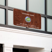 Business Logo Wood Outdoor Spandoek (Buitenkant Gebouw)