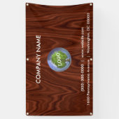 Business Logo Wood Outdoor Spandoek (Verticaal)