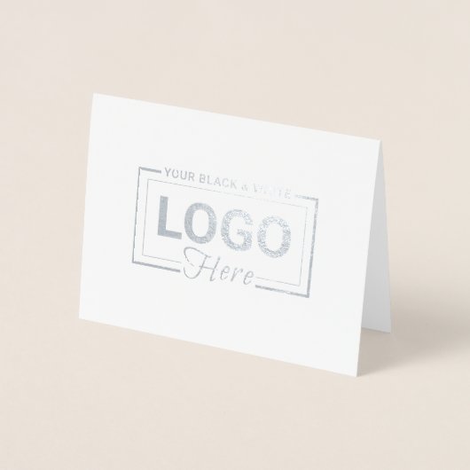Business Logo Zilverfolie Bedankt Opmerking Kaarte Folie Kaarten (Voorkant)