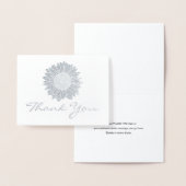 Business Logo Zilverfolie Zonnebloem Dank u Folie Kaarten (Display)
