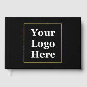 Business Logo zwart en goudfolie Sjabloon Gastenboek (Voorkant)
