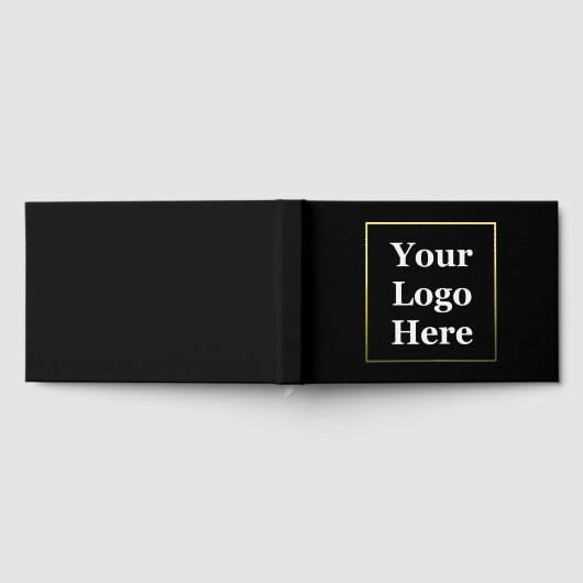 Business Logo zwart en goudfolie Sjabloon Gastenboek (Volledig)