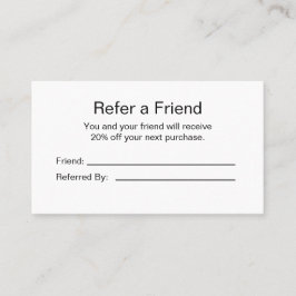 Business Logo zwart en wit verwijzen naar een vrie Aanbevelingskaartje