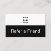 Business Logo zwart en wit verwijzen naar een vrie Aanbevelingskaartje (Voorkant)
