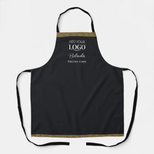 Business Logo Zwart & Goud Grieks Sleutel Werkneme Schort