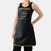 Business Logo Zwart & Goud Grieks Sleutel Werkneme Schort (Insitu)