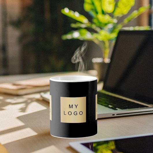 Business logo zwart koffiemok