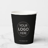 Business Logo zwart promotionele bedrijf 8oz Papieren Bekers (Voorkant)