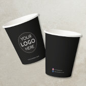 Business Logo zwart promotionele bedrijf 8oz Papieren Bekers