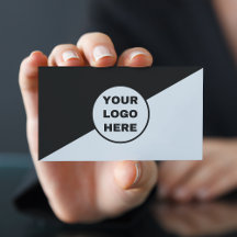 Business Logo zwart-wit diagonaal minimalistisch