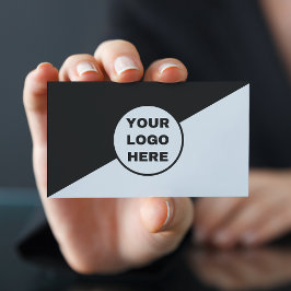Business Logo zwart-wit diagonaal minimalistisch Visitekaartje