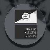 Business Logo zwart-wit diagonaal minimalistisch Visitekaartje
