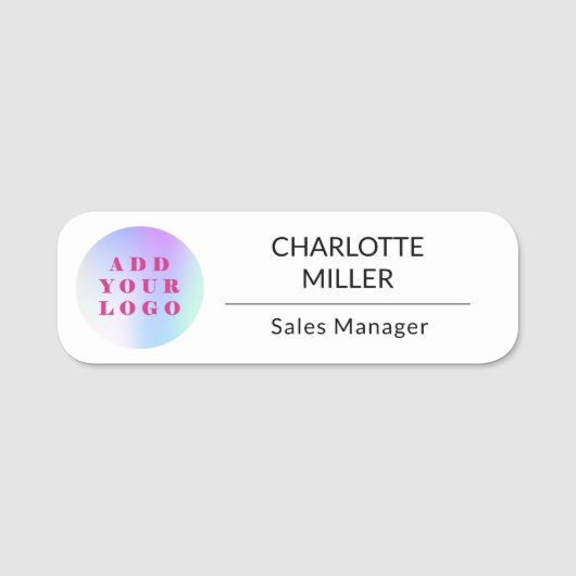 Business logo zwart wit medewerker modern naamplaatje (Voorkant)