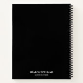 Business Logo zwart-wit monogram Initiaal Notitieboek (Achterkant)