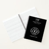 Business Logo zwart-wit monogram Initiaal Notitieboek (Binnen)