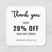 Business Loyalty Promo Elegant QR Code Black White Kortingskaartje (Voorkant)