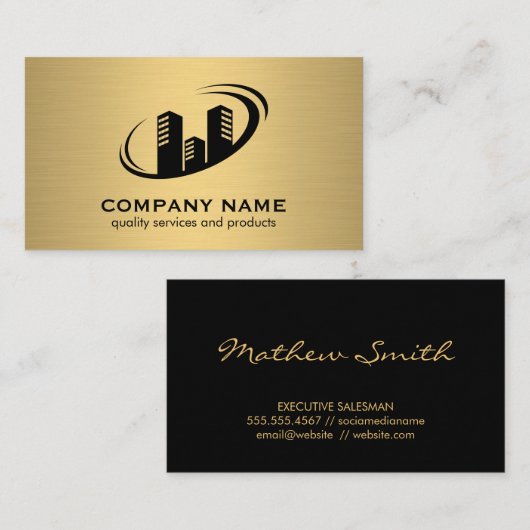 Business | makelaar in onroerend goed visitekaartje (Voorkant / Achterkant)