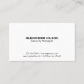 Business Man Beveiliging van gegevens | versleutel Visitekaartje (Achterkant)